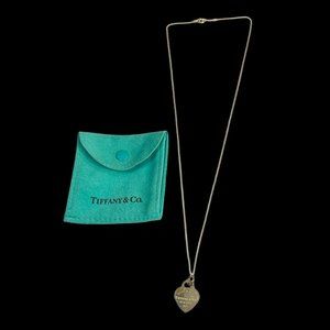 Vintage Tiffany and Co New York AG 925 Sterling 20 inch Necklace Heart Charm